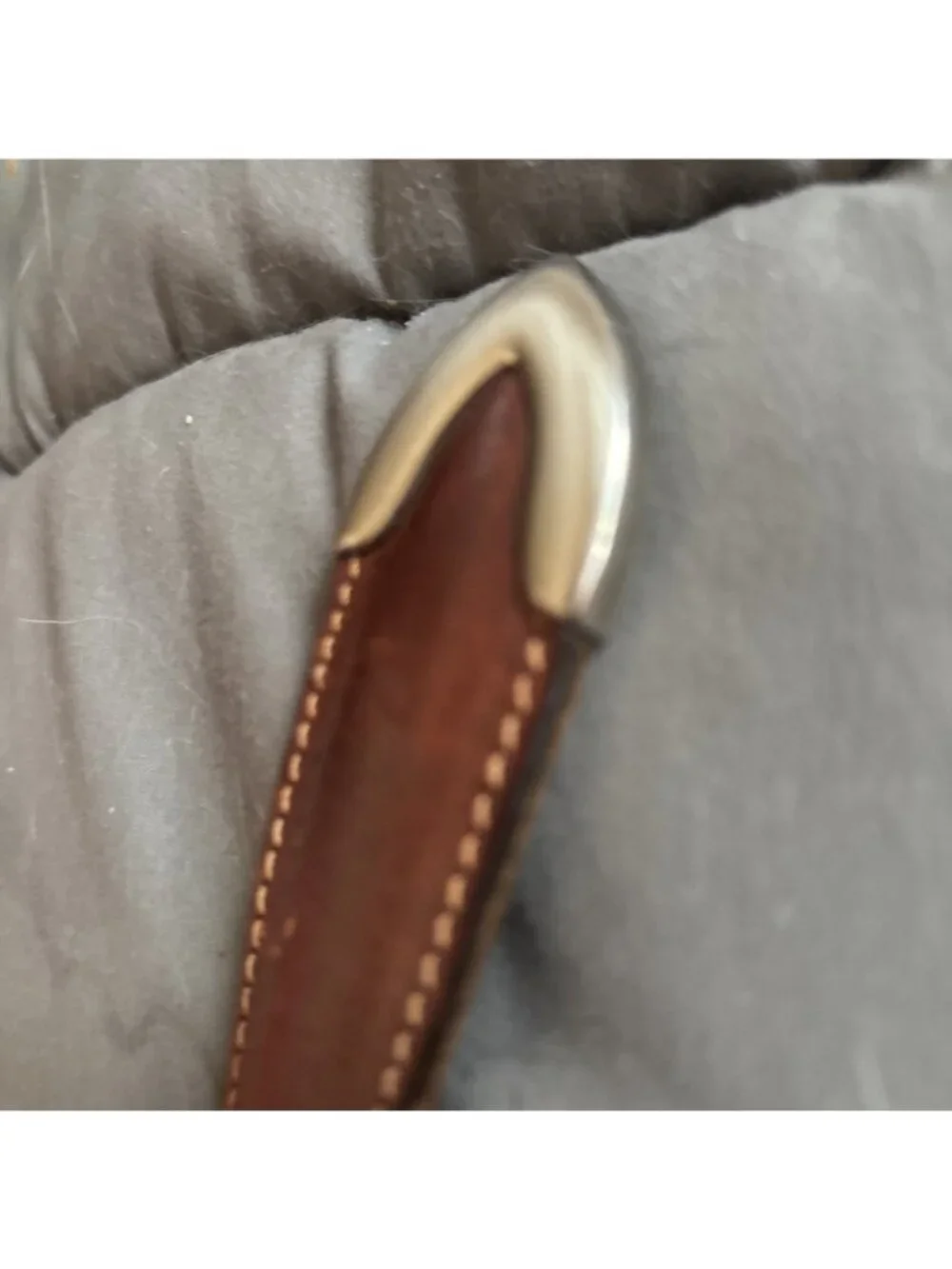 Nautica Mens Brown Genuine Leather Belt 40 Made in Italy Silver Buckle 93700